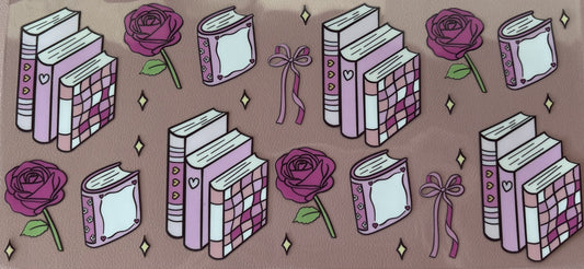 books reading uv dtf wrap hearts flowers bows