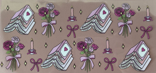 uv dtf wrap books hearts reading bows
