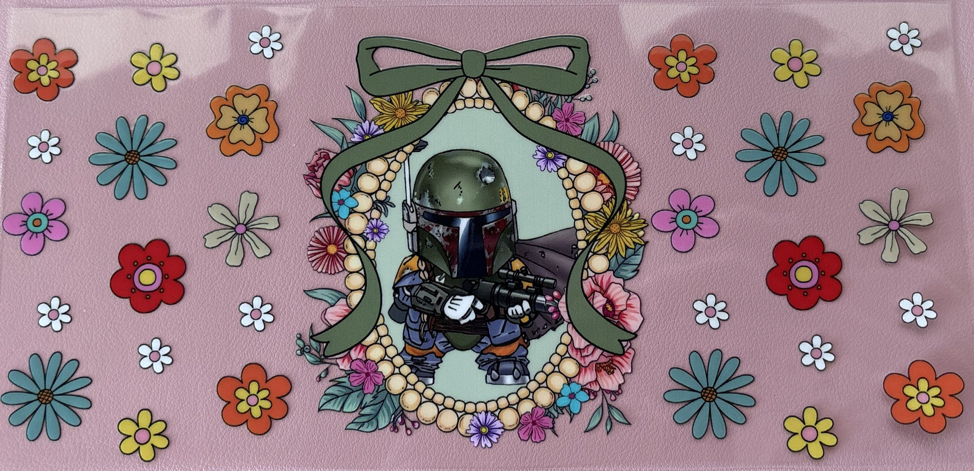 floral character action figure UV DTF wrap