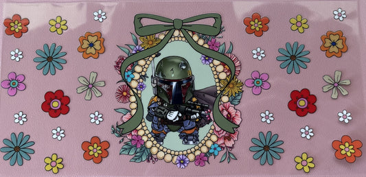floral character action figure UV DTF wrap