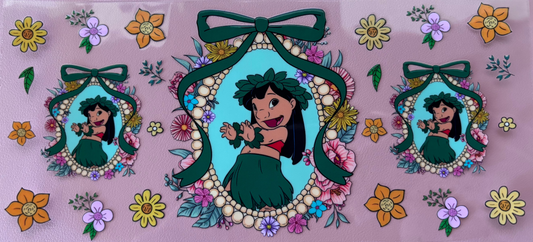 UV DTF wrap characters floral bow
