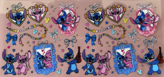 UV DTF wrap characters bows hearts alien