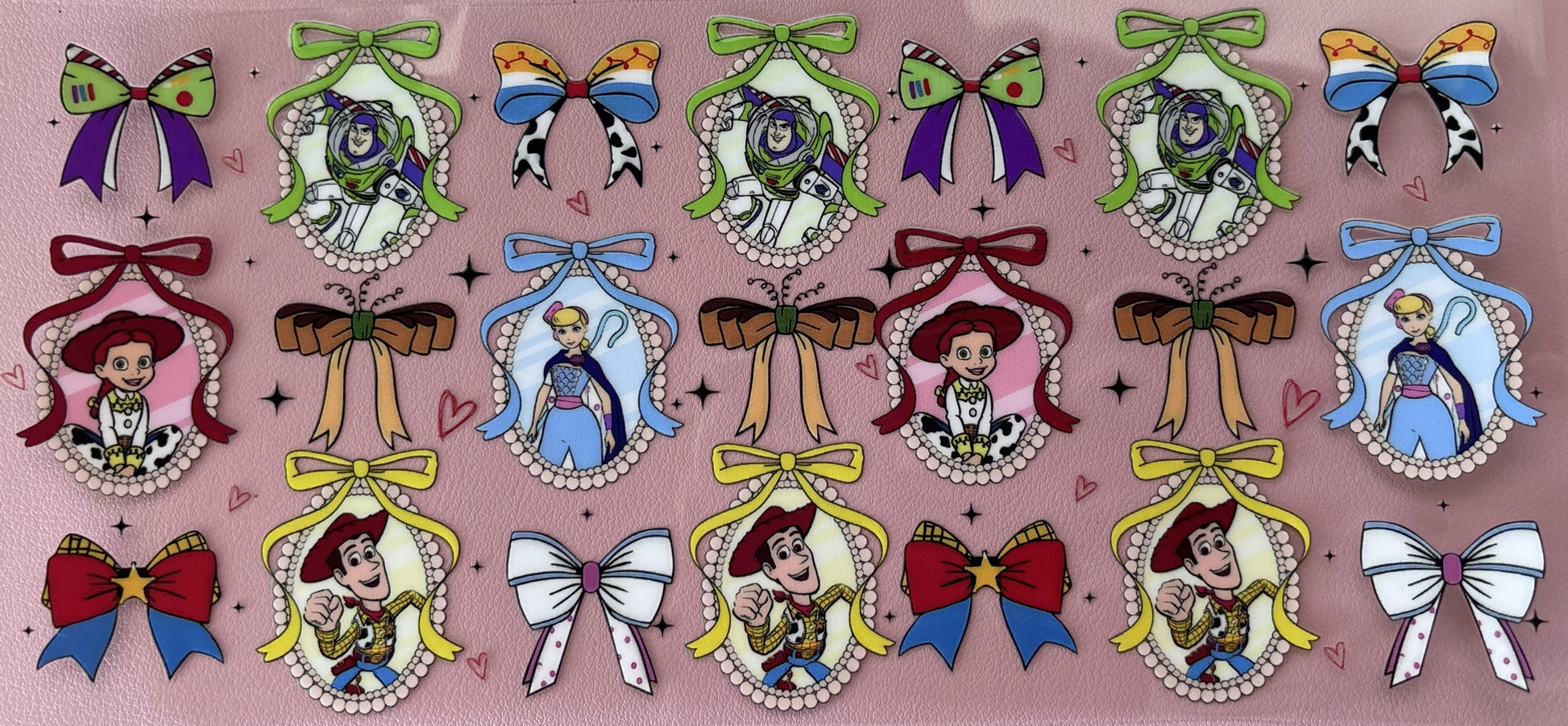 UV DTF wrap characters bows