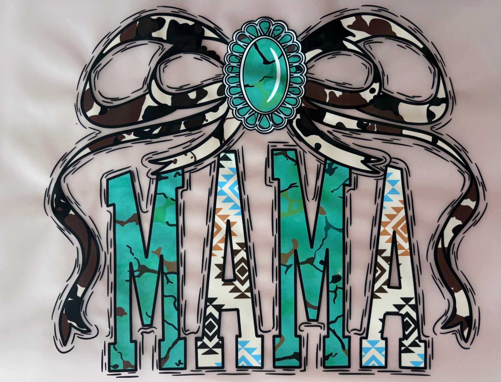 Decorative snake with turquoise pattern on a dtf transfer for tshirt amen faith 