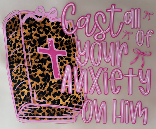 Sticker with leopard print book and pink text leopard print cheetah amen faith