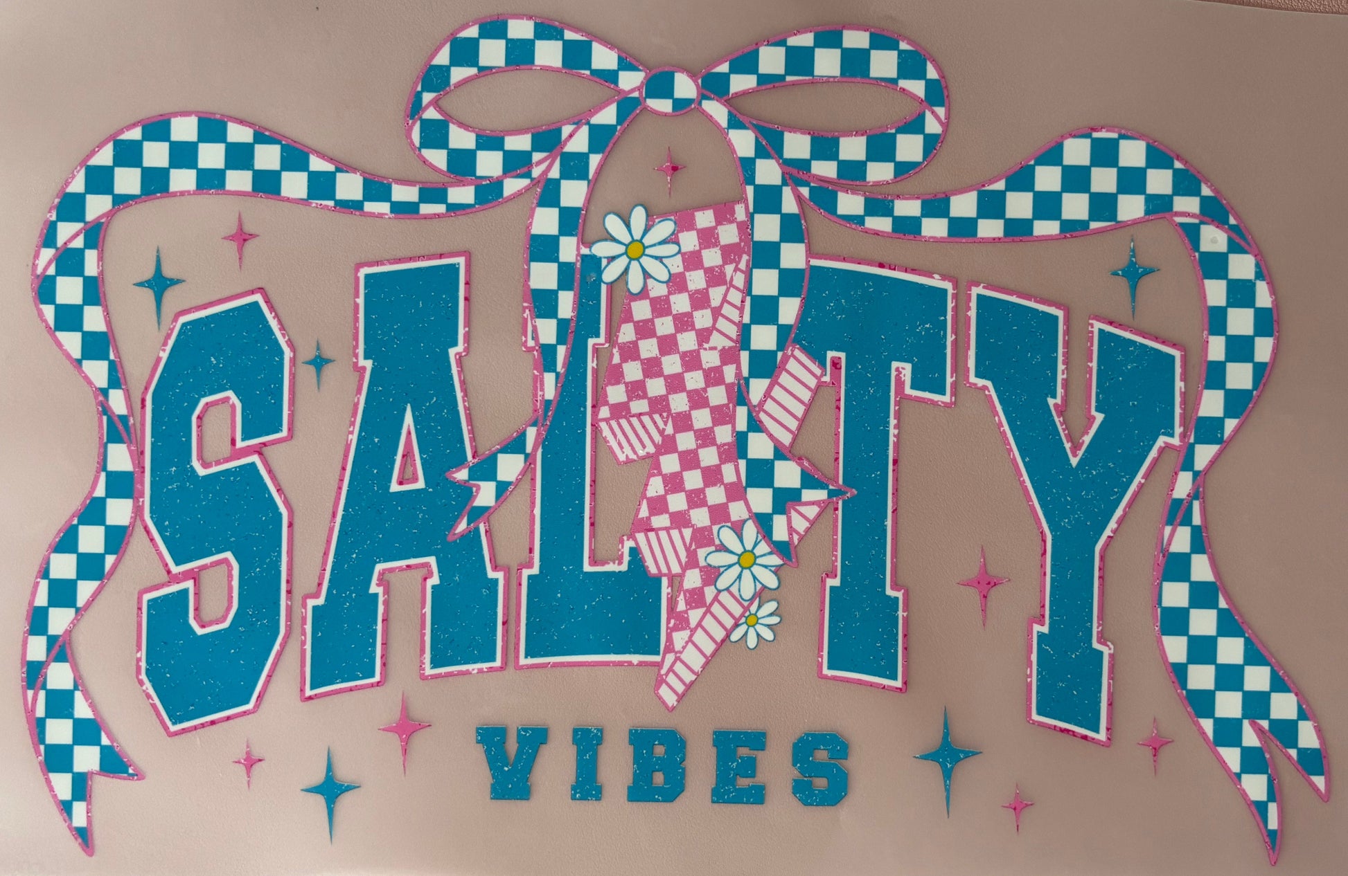 dtf transfer for tshirt or tote 'Salty Vibes' design seasons beach 