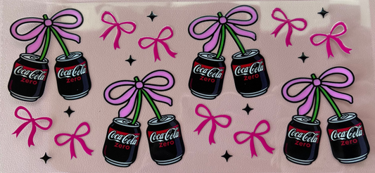 UV DTF wraps soda pop pink bows