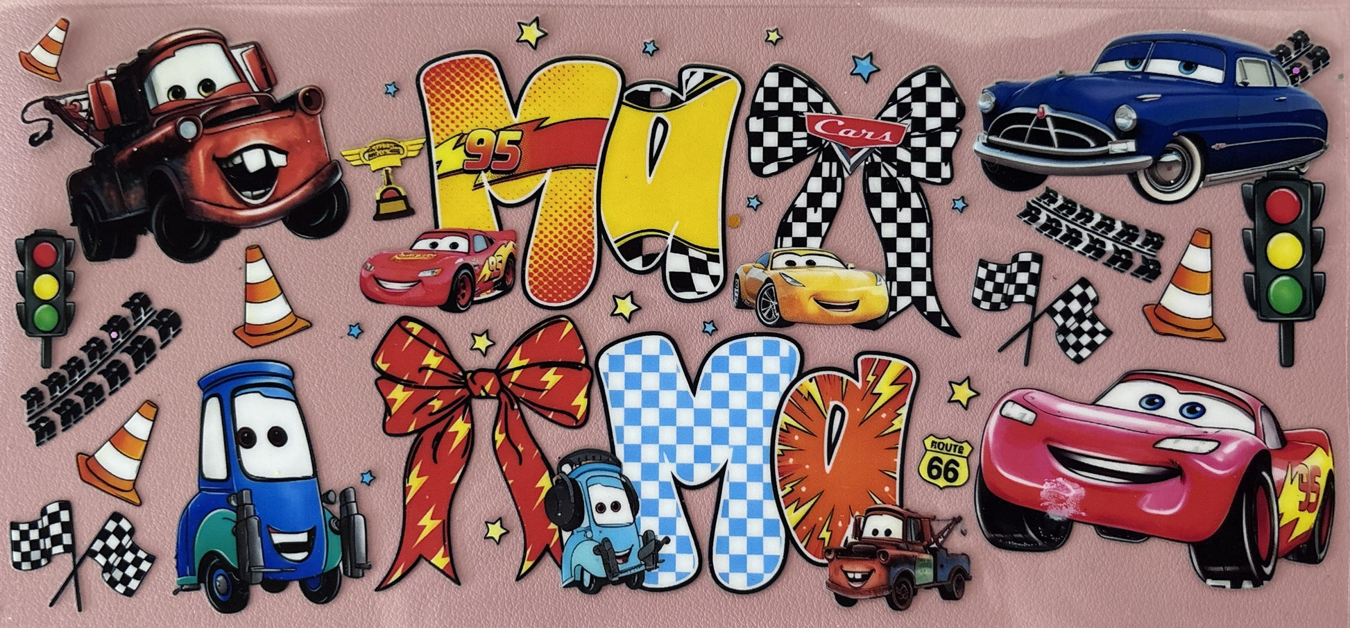 mama cars bows uv dtf wrap
