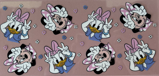 mouse duck bows florals uv dtf wrap peace sign