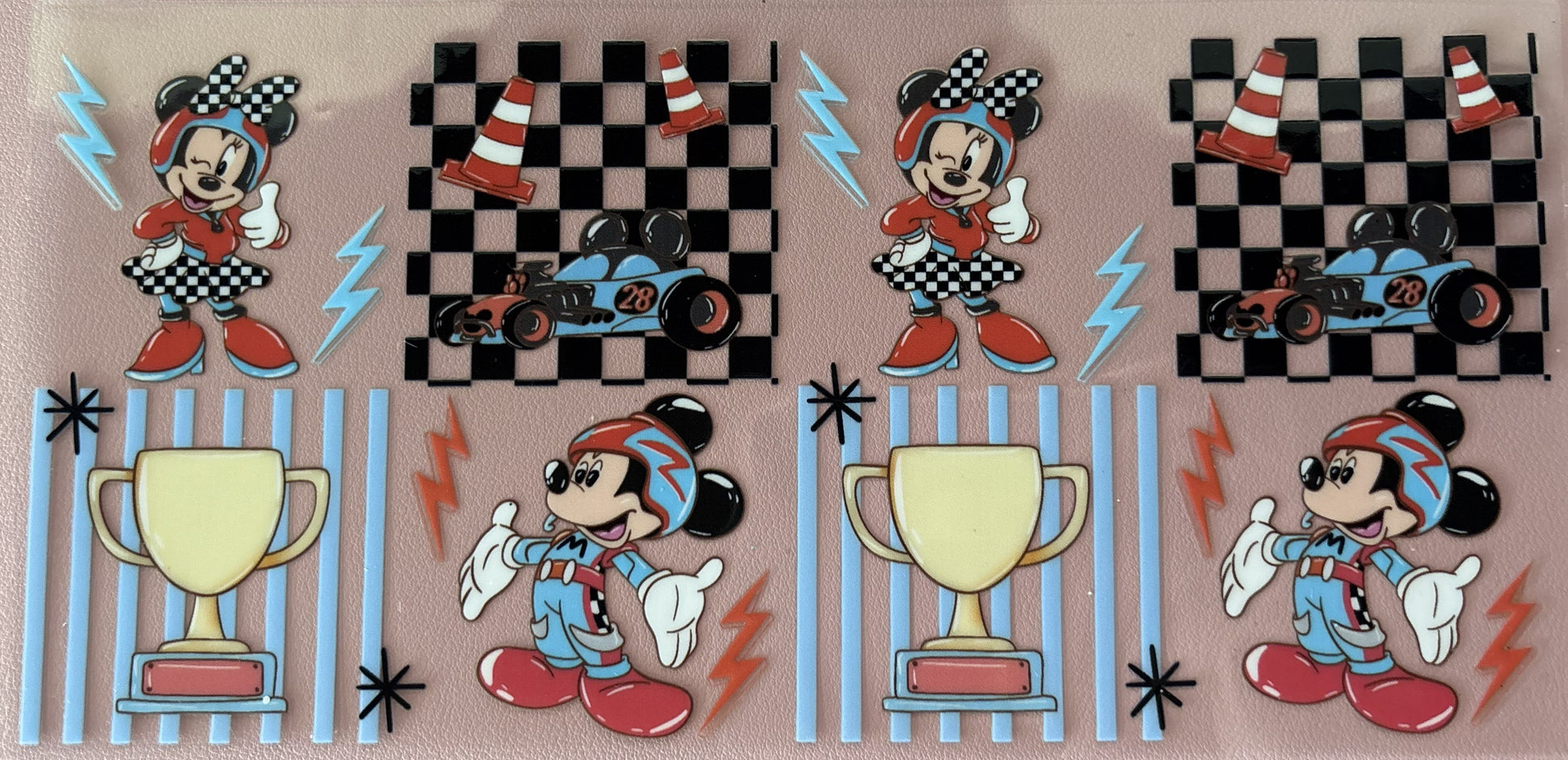race mouse checkered racecar racing uv dtf wrap