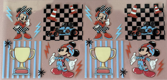 race mouse checkered racecar racing uv dtf wrap