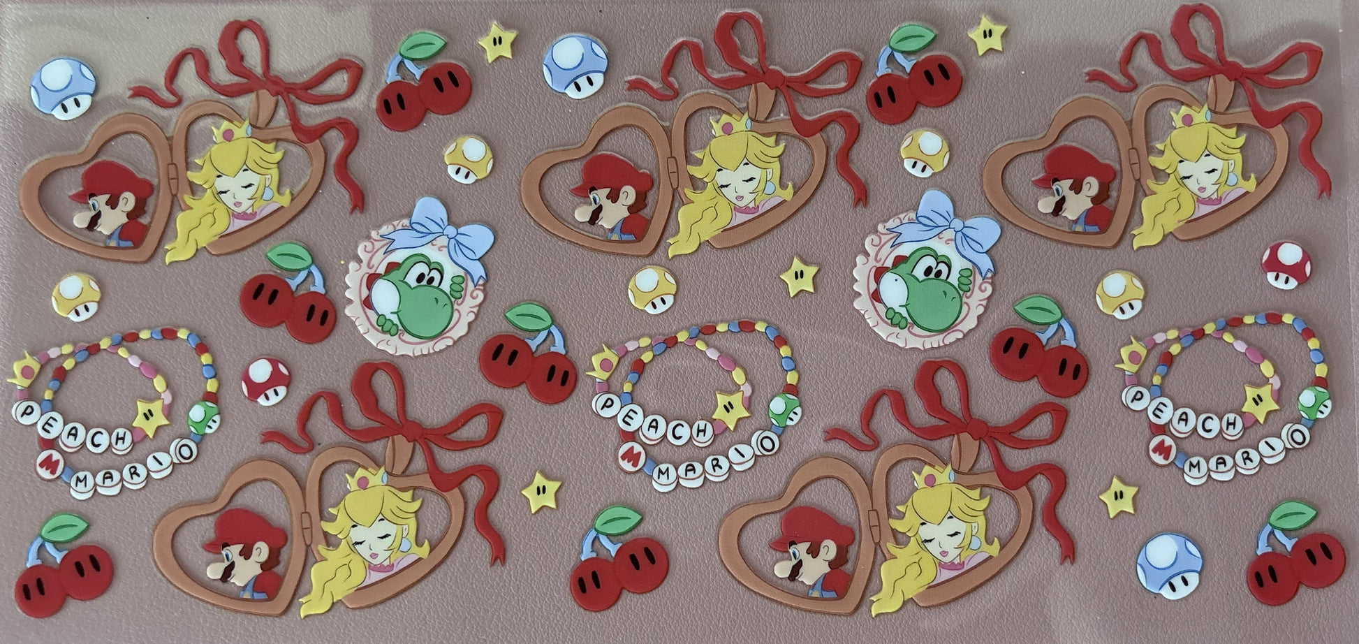 superhero bows cherries hearts princess uv dtf wrap mushrooms