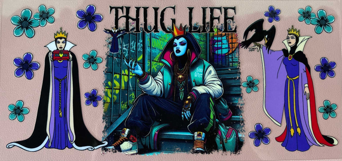 villian, characters, uv dtf cup wrap, floral