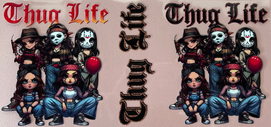 uv dtf cup wrap thug life doll halloween spooky