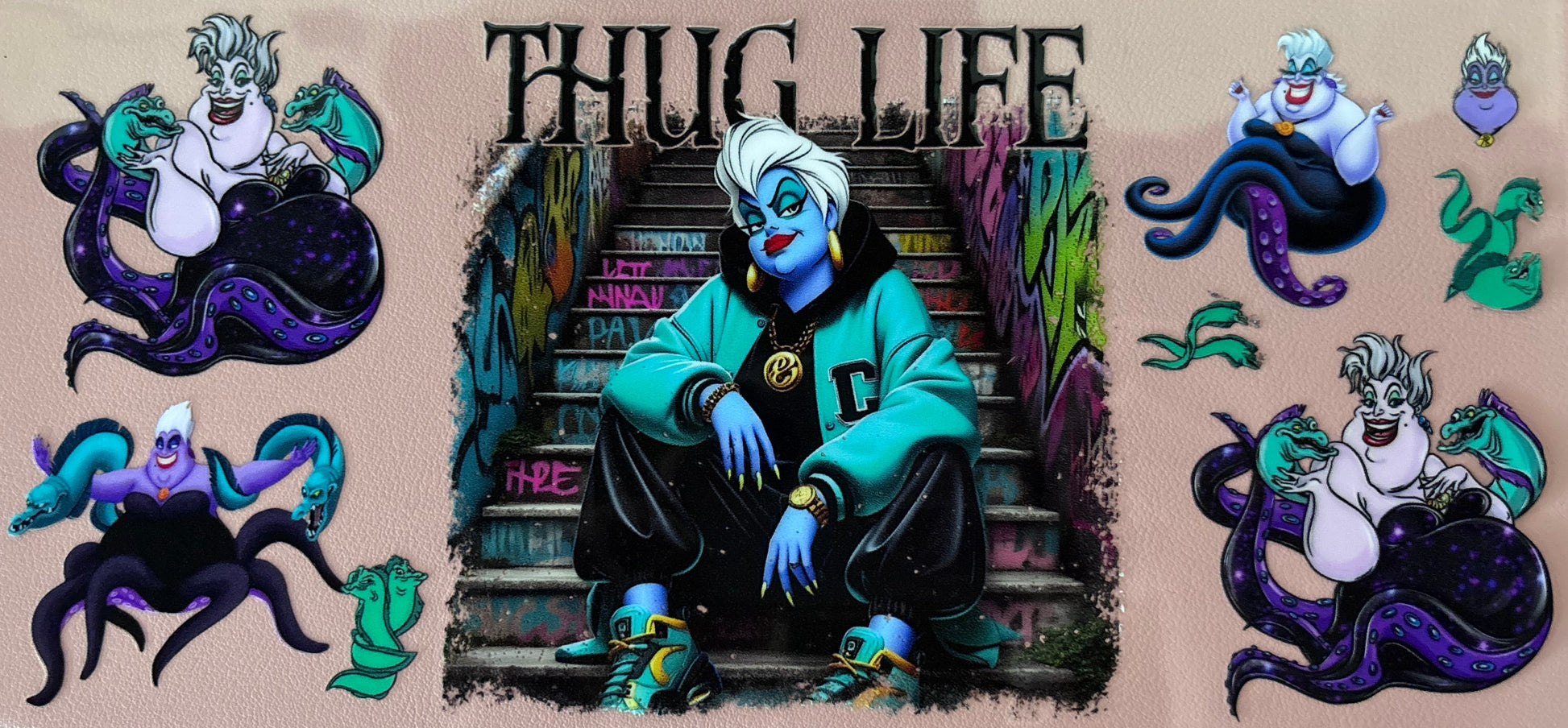 uv dtf wrap, thug life, villain, character